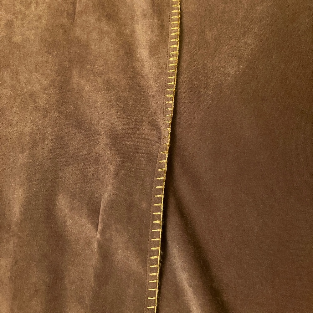 Brown Faux Suede Straight Skirt - Picture 3 of 10